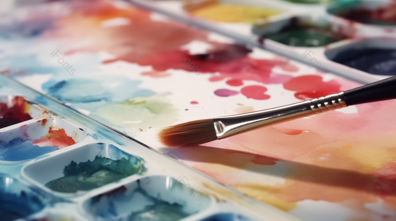 水彩颜料纸张美术绘画画笔,高清,摄影图,摄影图片,图片大全,摄影图免费下载